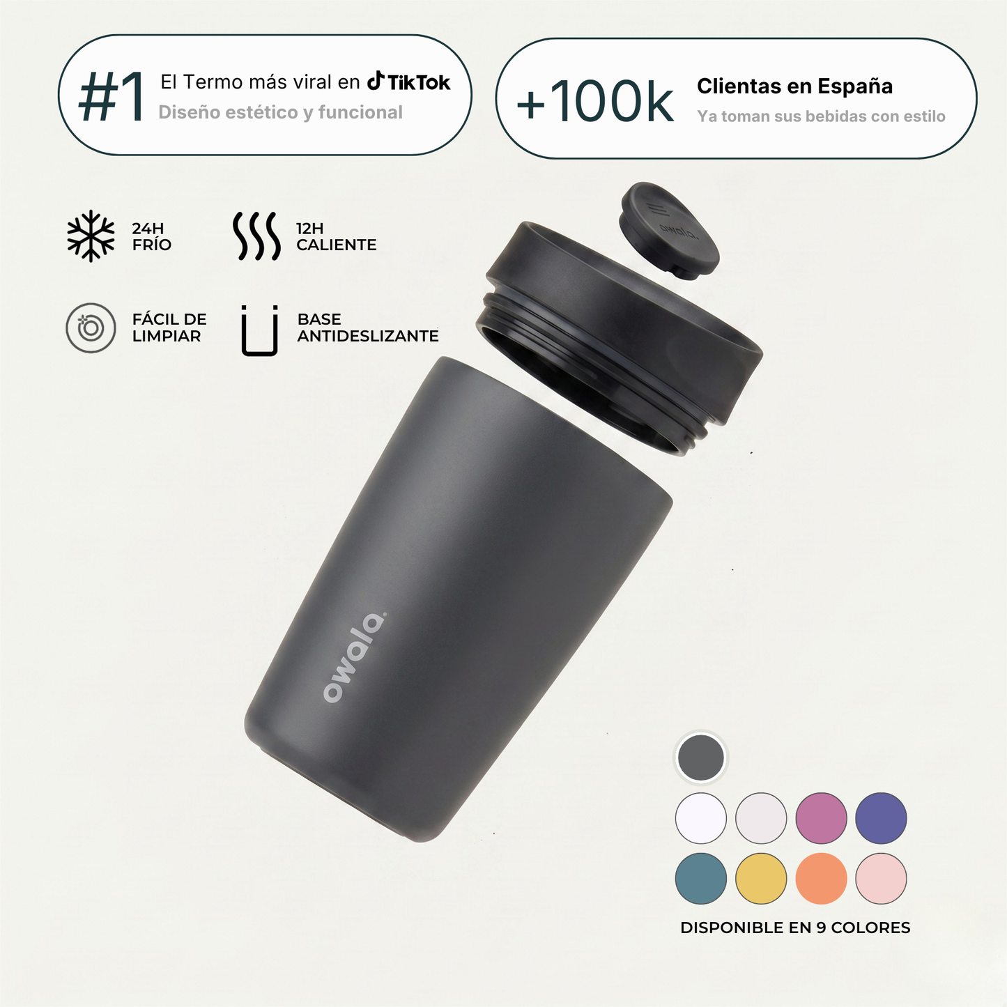 Owala | Tumbler Térmico de Acero Inoxidable con Tecnología SmoothSip™